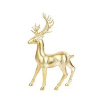 Resin Deer Figurine Decorative Stag Sculpture Animal Ornament for Home Office Living Room Tabletop Shelf Display Art Decor One Size beige