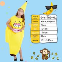 Unisex Banana Stage Outfit Made Of Polyester For Halloween And Dance Events Girl XL yellow