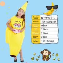 Unisex Banana Stage Outfit Made Of Polyester For Halloween And Dance Events Girl L yellow
