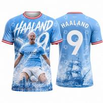 26-27 Mėlynųjų Sirgalių Marškinėliai Haaland Nr.9 Futbolo Marškinėliai Vasaros Sportiniai Greitai Džiūstantys Vaikų Drabužiai T-shirt 140 gray
