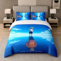 3Pcs Bed Set,Naruto 1 Duvet Cover and 2 Pillowcases, Printed Bedding Decor For Guest Room 135cmx200cm blue
