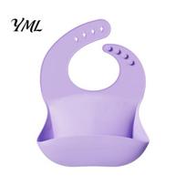 Silicone Baby Bibs Bib, Waterproof Soft Adjustable Feeding Durable Mess Free Large Pocket Food Catch Bib for Babies And Toddlers Easy Wipe Clean K white
