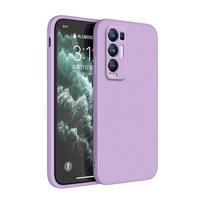 Telefono dėklas OPPO Find X3 Neo Pro Lite FindX3 X3Lite 5G tiesių kraštų skysto silikono minkštas aukštos kokybės dangtelis korpusas OPPO Find X3 Lite violetinė