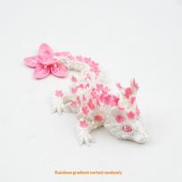 3D Printed Love Cherry Blossom Dragon Movable Joint Dragon Model Gift Ornament Landscape Craft A1 pink
