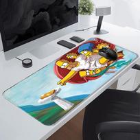 Cartoon Funny Simpson overlock Mouse Pad Desk accessories Game Console Pad office Pad Keyboard Mouse Pad Computer Laptop Pad 220x180x2mm gray