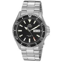 Orient Men's Kamasu Stainless Steel Japanese-Made Automatic Diving Watch, Black - Metal Bracelet, 41.8 mm.