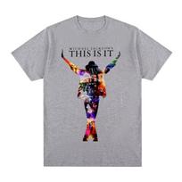Michael Jackson T-Shirt This Is It Vintage Unisex Men's T-Shirt New Women's Top 2026 Summer New Fashion S gray