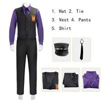 Anime William Afton Cosplay Kostiumas FNaF Violetinio Žmogaus Kostiumas Five Nights /at Freddy's Doujin Apranga Helovino Šventės Drabužiai M black