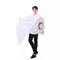 Kostiumas Popierinis Tualetas Helovino Pokštas Vyrams Moterims Juokingas Cosplay Pasiruošimas Pasirodymui Toilet paper,One Size white