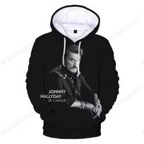 Popular Pop Singer Johnny Hallyday 3d Print Hoodie Men Women Fashion Rock Casual Hip Hop Hoodies Sweatshirt Oversize Hoodie Male XL white