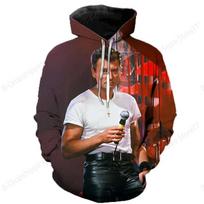 Popular Pop Singer Johnny Hallyday 3d Print Hoodie Men Women Fashion Rock Casual Hip Hop Hoodies Sweatshirt Oversize Hoodie Male M brown