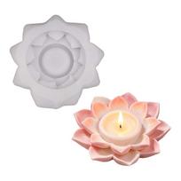 3D Lotus Candle Base Mold Silicone Epoxy Resin Plaster Mold Flower Candle Mold  Wedding Decor Lotus