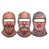 Breathable Windproof Face Shield Old Man Ski Mask, Realistic 3D Funny Balaclava, Novelty Full Protection for Winter Cover with Neck Coverage E brown