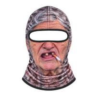 Breathable Windproof Face Shield Old Man Ski Mask, Realistic 3D Funny Balaclava, Novelty Full Protection for Winter Cover with Neck Coverage D gray