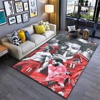 Sports Area Rug, Mo Salah Liverpool Shush Finger Red Eyes Collage Poster, Fan Cave Decor, Non-Slip Mat 70x100cm( 27x39in )