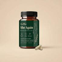 Docteat She Again Menopause Support - Moringa, Curcumin & Probiotics for Joint Relief & Energy (60 Caps) 1pack