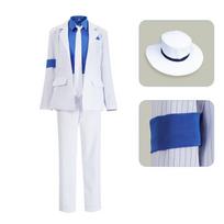 Cosplay Michael costume cos costume, Jackson sequined suit stage singing costume role performance L white