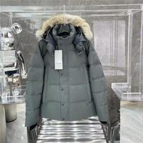 Wyndham parka žąsų pūkų striukė Kanados vyrams ir moterims poros vėjui ir šalčiui atspari tikro vilko kailio M XS gray