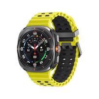 Marine Band For Samsung Galaxy Watch Ultra 2 Strap 47mm Two Color Sport Silicone Bracelet Correa Galaxy Watch 9/8/8 Classic 44mm Galaxy Watch9 8 44mm yellow