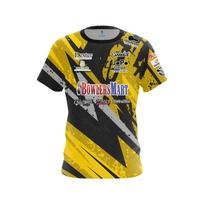 Coolwick Hammer Bowling Jersey Stripe Hammer Logo Short Sleeve Performance T-Shirt Pro Player Fan Casual  Matching 6XL yellow