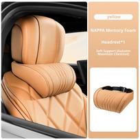 For Tesla Luxury Memory Foam Car Headrest Pillow Fit Model Y 3 S X Cybertruck Roadster Model 2 Q Breathable Car Lumbar Support Headrest Yellow