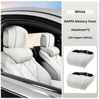 For Tesla Luxury Memory Foam Car Headrest Pillow Fit Model Y 3 S X Cybertruck Roadster Model 2 Q Breathable Car Lumbar Support 2Pcs Headrest White
