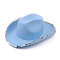 Halloween Cowboy Hat With Silver Edge For Costume Party And Cosplay mėlyna