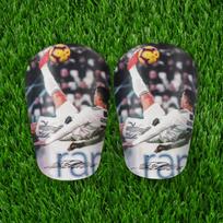 1 Pair of Mini Football Shin Guards - Ultra Small Protective Gear for Men Women Blue White Cracked Ice Design pp Material 1 MULTI S
