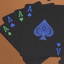 TLXT Waterproof Washable Black Plastic Playing Cards 100