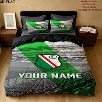 Custom Legia Warsaw Bedding Quilt Set Quilt Cover Pillowcase Home Decoration Birthday Gift (1 * duvet cover + 2 * pillowcase, without core) 140x200cm
