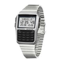 LED Display Electronic Watch Waterproof Calculator Watch Retro Digital Watch  Christmas Gift Style 6 gray