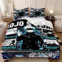 Home Animation Jujutsu Kaisen Bedding set Satoru Gojo Duvet Cover Soft Quilt Cover and Pillowcas for Teens SingleDoubleQueenKing 100×135cm gray