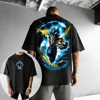 Dragon Ball Anime Vegetto Printed pure Cotton T-shirt 2026 Men's and Women's New Summer Street Hip Hop Casual Short Sleeve Top XXXL white