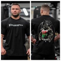 GYM Gorilla Welsh Dragon Tshirt  Silverback Gymwear  Perfect for Bodybuilders  Powerlifters 2XL gray