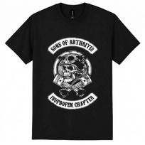 Sons Of Arthritis T Shirt Ibuprofen Chapter Skull Biker Funny Graphic Men Tee 3XL gray