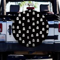 Cute Ghost Pattern Spare Tire Cover Polyester Waterproof SUV Trailer Wheel Protector 15inch
