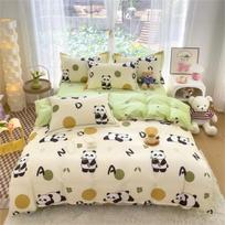 Animal Prints Duvet Cover Set, Panda Cute Print Print Bedding Set, Single Duvet Cover with 2 Pillow Cases for Teens Girls Boys 100x135cm 2pcs&Duvet Cover beige