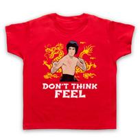 Bruce Lee Don't Think Feel Dragon Enter The Kids Child's T-Shirt L