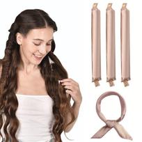 Heatless Hair Curler Curling Rod Headband No Heat Hair Rollers Satin Lazy Curls Soft Curlers Sleeping Flexi Rods Styling Tools white