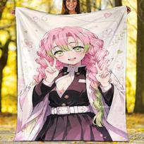 Nezuko Demon Slayer Kanroji Mitsuri printed throw blanket—soft,warm;versatile blanket for all seasons—perfect as &air-conditioning throw,nap blanket 130cmx150cm