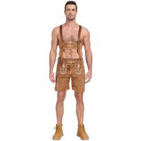S-XL Men's Oktoberfest overalls, stage costumes, Mooney stout costumes, suspenders costumes M brown