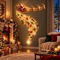 Kalėdinė sienos dekoracija Angelo palaiminimas Sieninis šviestuvas LED takelio sieninis šviestuvas Namų interjero dekoras Santa Claus