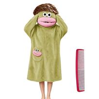 Children's Funny Big Mouth Pajamas with Comb, Jumpsuit Loungewear for Boys and Girls 120 žalia
