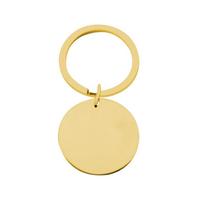 European Stainless Steel Keychain with Round Whiteboard Pendant, Laser-Engraved Dog Design, Available in Four Colors 30x30 auksas