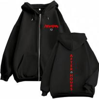 The Weeknd After Hours Til Dawn Tour  Print Zipper Hoodie Men Women Long Sleeves Loose Casual Zip Up Jacket Coat Fan Gifts M juoda