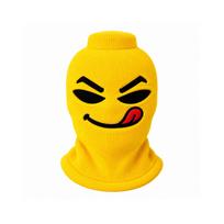 Juokinga, realistiškai atspausdinta, megzta veido kaukė, akiniai nuo saulės neįtraukti One Size yellow