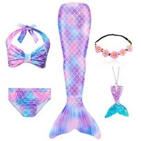Nauja Undinėlė Uodegos Ariel Undinėlės Maudymosi Kostiumas Bikini Maudymosi Kostiumas Helovino Kostiumas Mergaitės Gali Pridėti Monopertaką Plaukimui Baseine 130(7-8T) pink