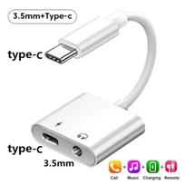 2 in 1 Type C To 3.5mm Earphone Jack Audio Charging Adapter for iphone 16 15 Pro Max Samsung Xiaomi Double USB C Aux Conector 3 Type-C 3.5mm