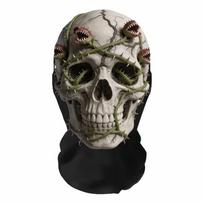 2D plokščiai spausdinamas pilno veido tinklinis galvos apdangalas, skalbiamas, Helovino, Cosplay kaukė, kaukolės, zombių kaukė, pokštas Style B black