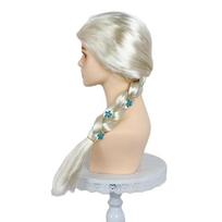 Elsa Wig for Kids Halloween Cosplay Frozen Princess Costume Accessories Golden Braid with Hairpiece auksas